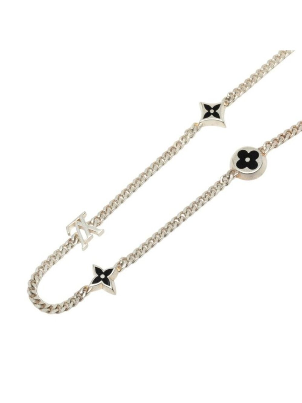 Louis Vuitton LV Spike Charm Necklace Silver